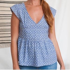 Mata Traders St Clair Peplum Chambray top